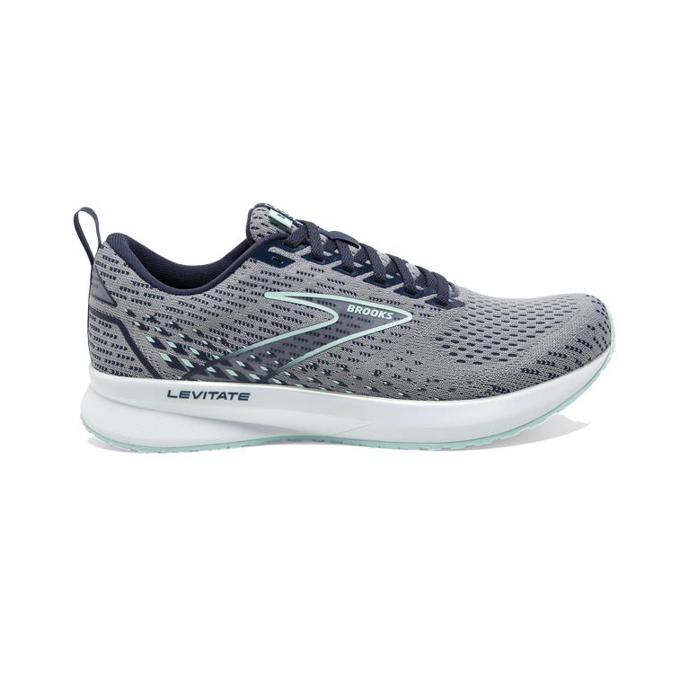 Brooks Women's Levitate 5 Road Running Shoes - Grey/Peacoat/Blue Light (LVQY80769)